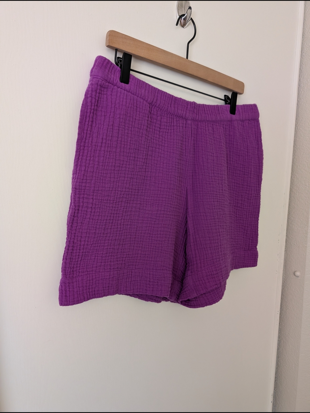 J. Jill Womens Medium Petite Purple 100% Cotton Gauze Pull On Shorts Casual - Picture 4 of 6